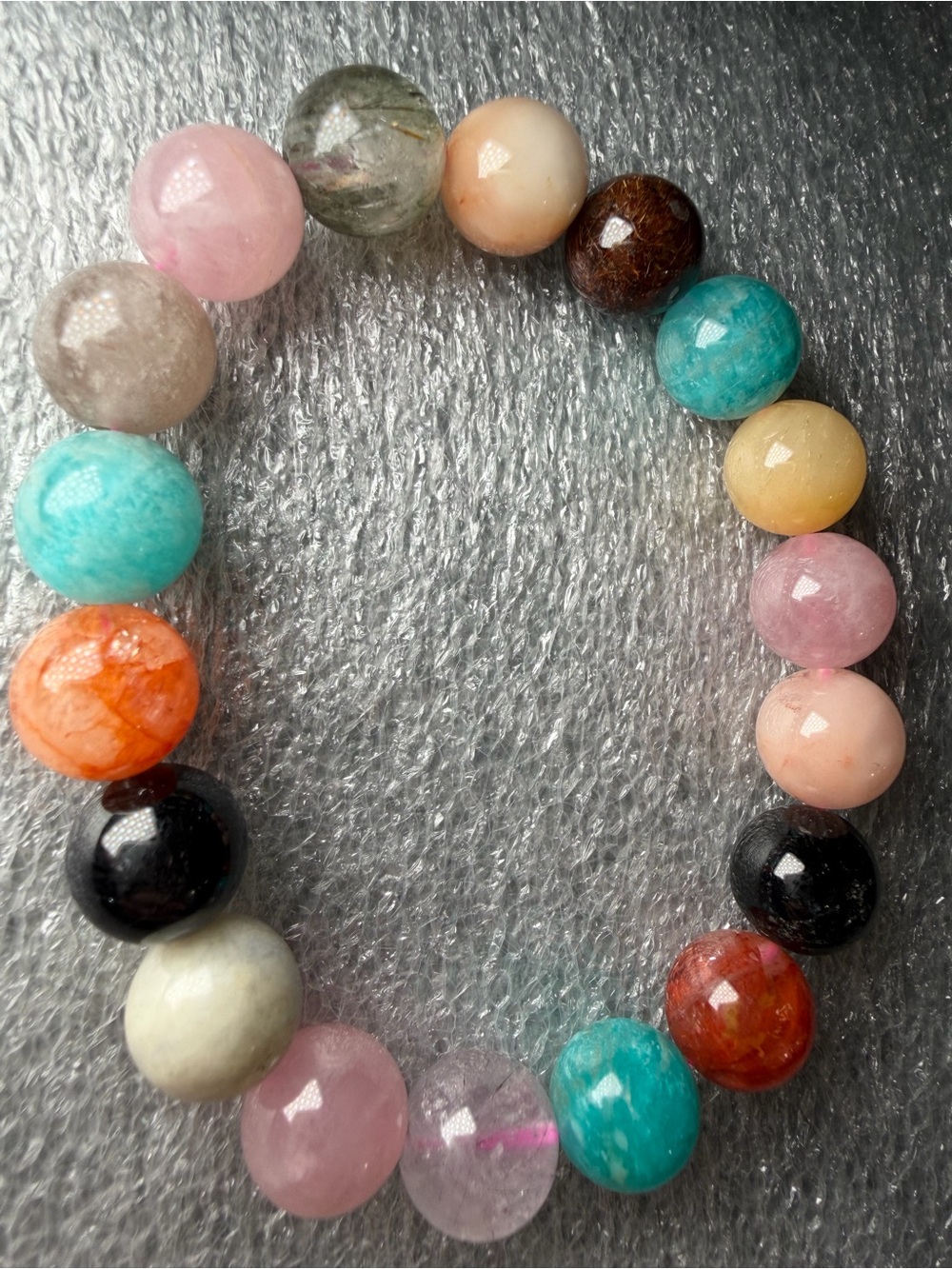 Colorful 11MM Duobao Natural Crystal Bracelet